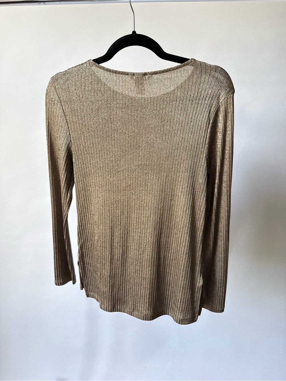 H&M Metallic Ribbed Long-Sleeve Top - Gold - Picture 3 of 3